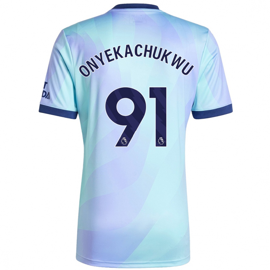 Men Football Samuel Onyekachukwu #91 Aqua Third Jersey 2024/25 T-Shirt Uk