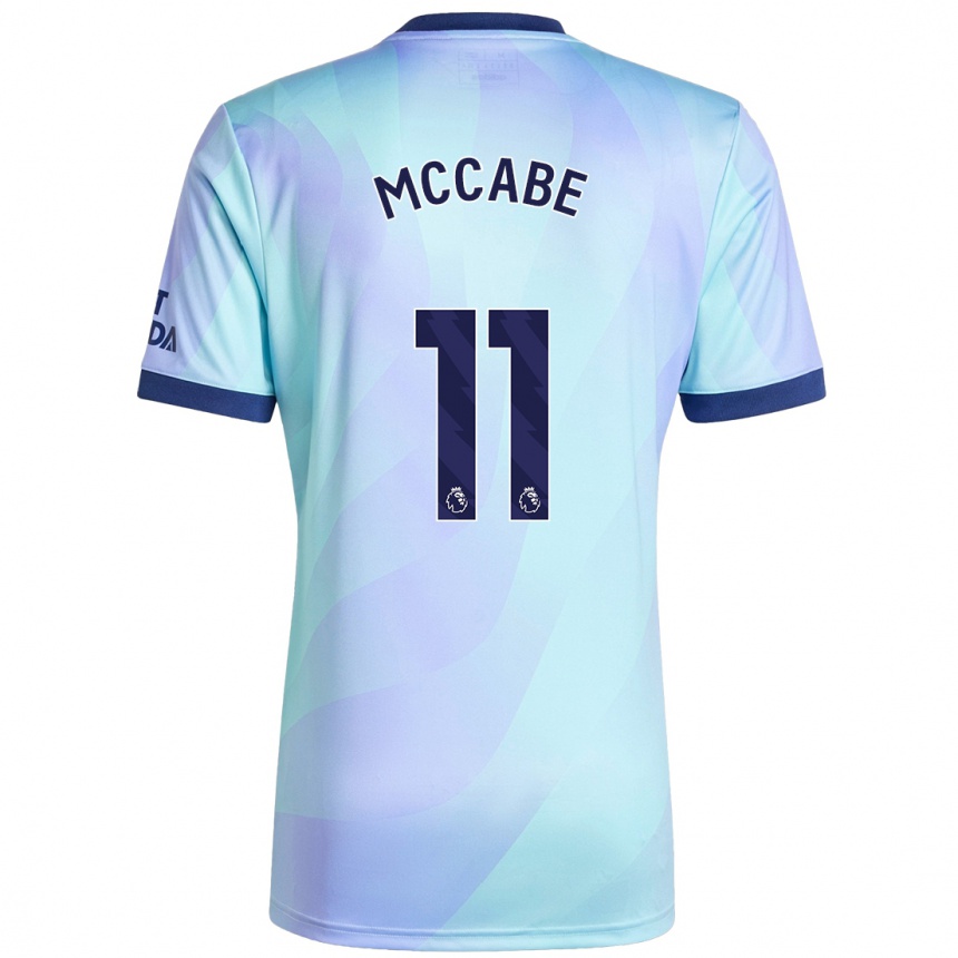 Men Football Katie Mccabe #11 Aqua Third Jersey 2024/25 T-Shirt Uk