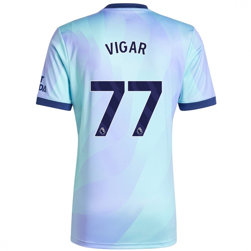 Men Football Billy Vigar #77 Aqua Third Jersey 2024/25 T-Shirt Uk