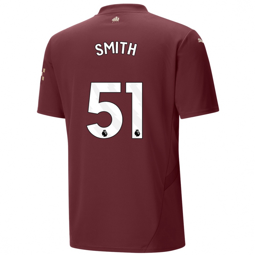 Men Football Isaac Smith #51 Maroon Third Jersey 2024/25 T-Shirt Uk