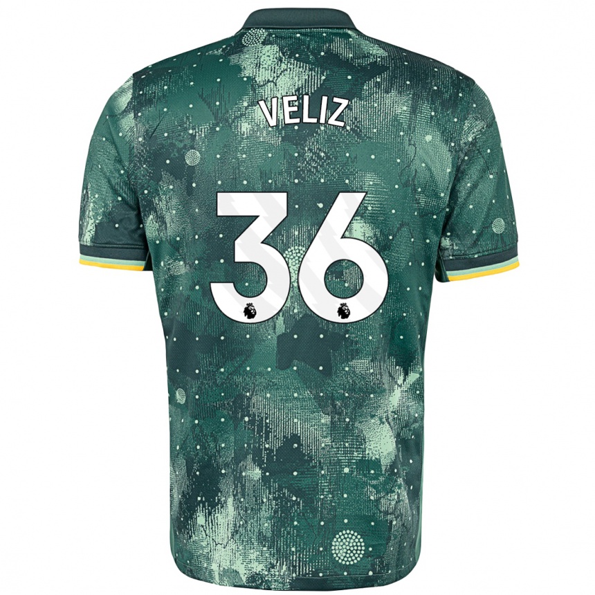 Men Football Alejo Véliz #36 Mint Green Third Jersey 2024/25 T-Shirt Uk