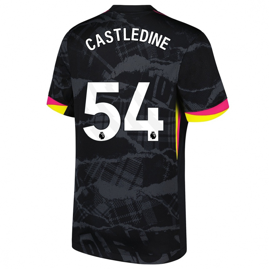 Men Football Leo Castledine #54 Black Pink Third Jersey 2024/25 T-Shirt Uk