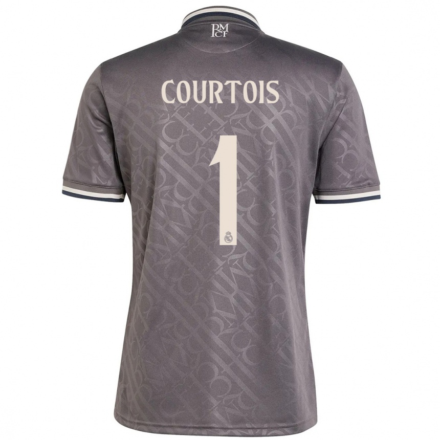 Men Football Thibaut Courtois #1 Charcoal Third Jersey 2024/25 T-Shirt Uk