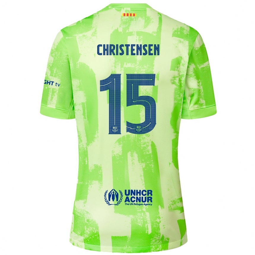 Men Football Andreas Christensen #15 Lime Third Jersey 2024/25 T-Shirt Uk