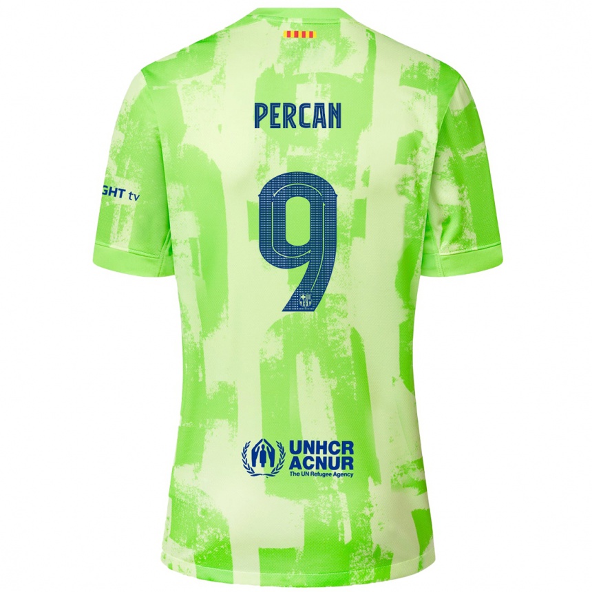 Men Football Diego Percan #9 Lime Third Jersey 2024/25 T-Shirt Uk