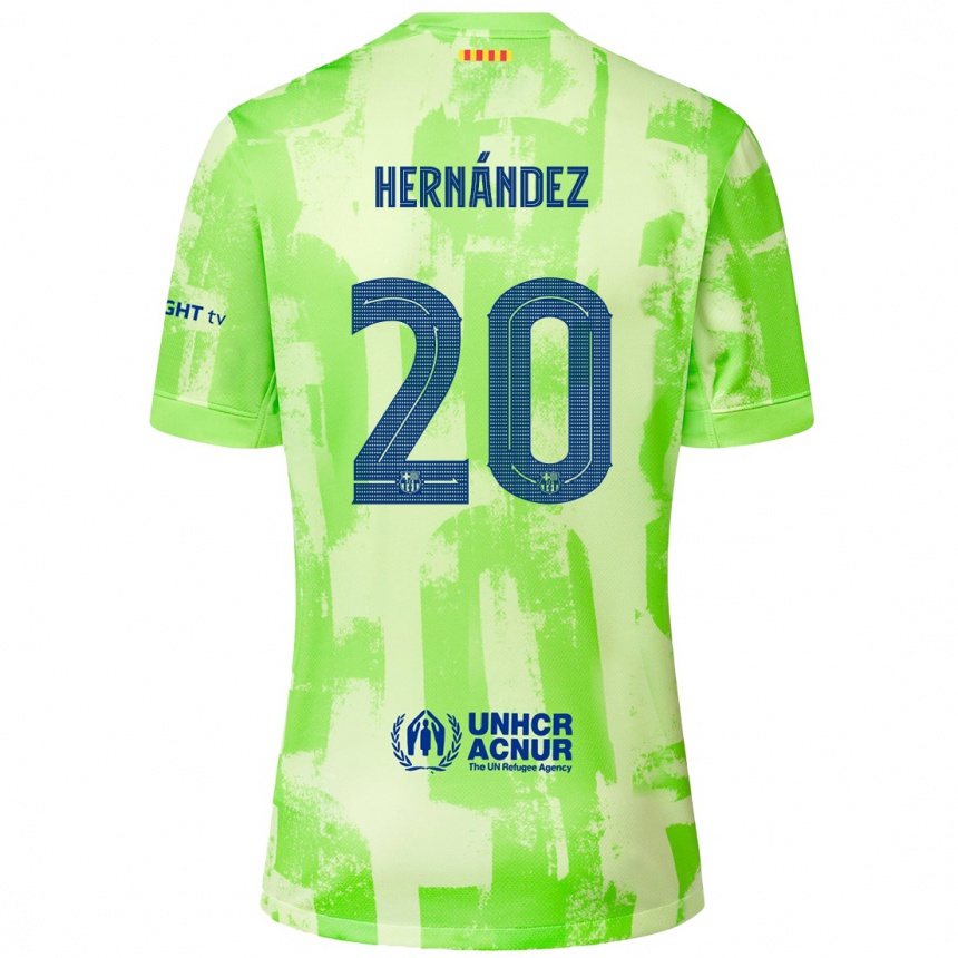 Men Football Unai Hernández #20 Lime Third Jersey 2024/25 T-Shirt Uk