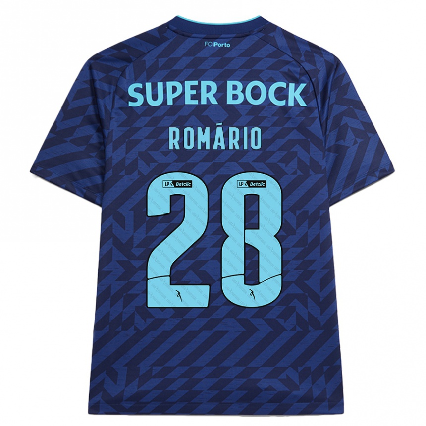 Men Football Romário Baró #28 Navy Blue Third Jersey 2024/25 T-Shirt Uk