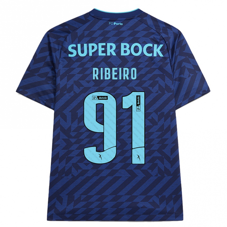 Men Football Gonçalo Ribeiro #91 Navy Blue Third Jersey 2024/25 T-Shirt Uk