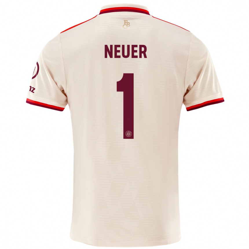 Men Football Manuel Neuer #1 Linen Third Jersey 2024/25 T-Shirt Uk