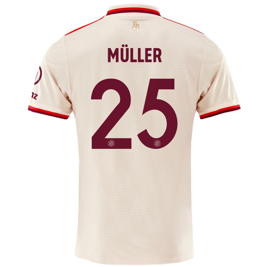 Men Football Thomas Muller #25 Linen Third Jersey 2024/25 T-Shirt Uk