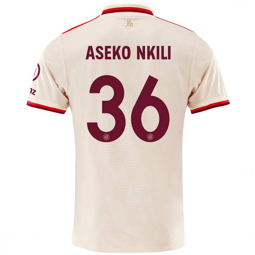 Men Football Noel Aseko Nkili #36 Linen Third Jersey 2024/25 T-Shirt Uk