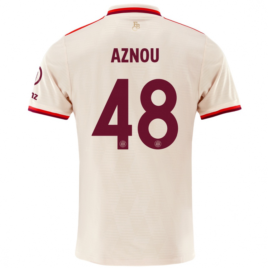 Men Football Adam Aznou #48 Linen Third Jersey 2024/25 T-Shirt Uk