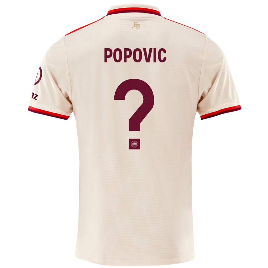 Men Football Marko Popovic #0 Linen Third Jersey 2024/25 T-Shirt Uk