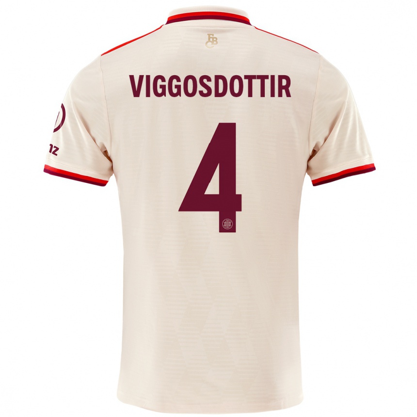 Men Football Glódís Perla Viggósdóttir #4 Linen Third Jersey 2024/25 T-Shirt Uk