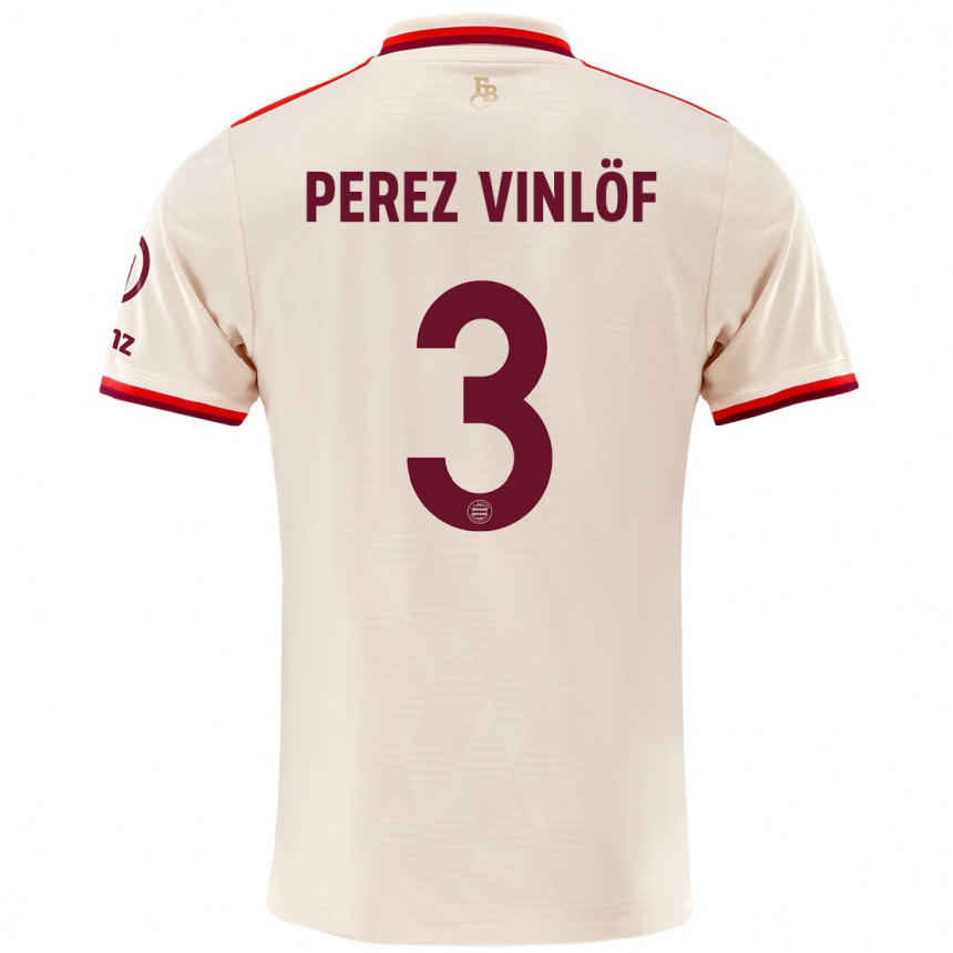 Men Football Matteo Perez Vinlöf #3 Linen Third Jersey 2024/25 T-Shirt Uk