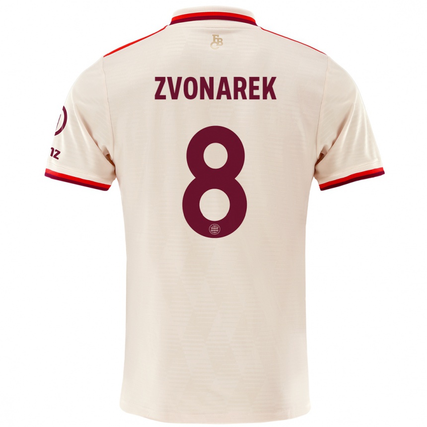 Men Football Lovro Zvonarek #8 Linen Third Jersey 2024/25 T-Shirt Uk