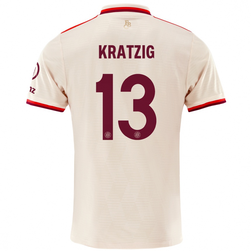 Men Football Frans Kratzig #13 Linen Third Jersey 2024/25 T-Shirt Uk