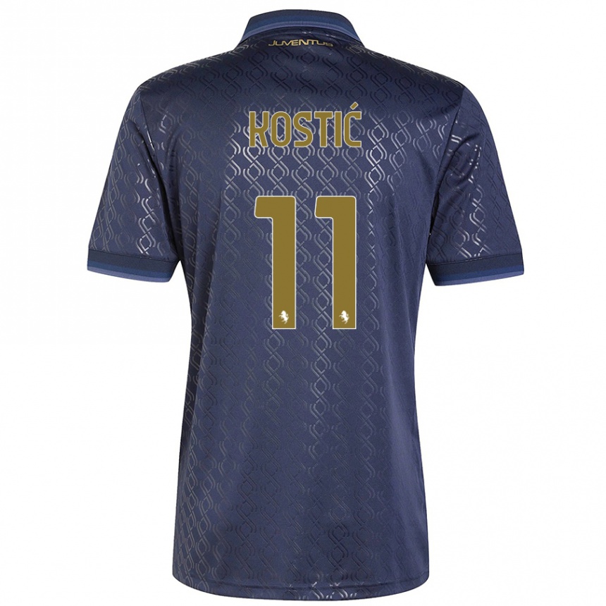 Men Football Filip Kostic #11 Navy Blue Third Jersey 2024/25 T-Shirt Uk