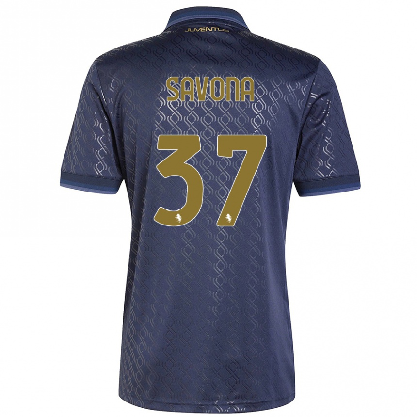 Men Football Nicolo Savona #37 Navy Blue Third Jersey 2024/25 T-Shirt Uk