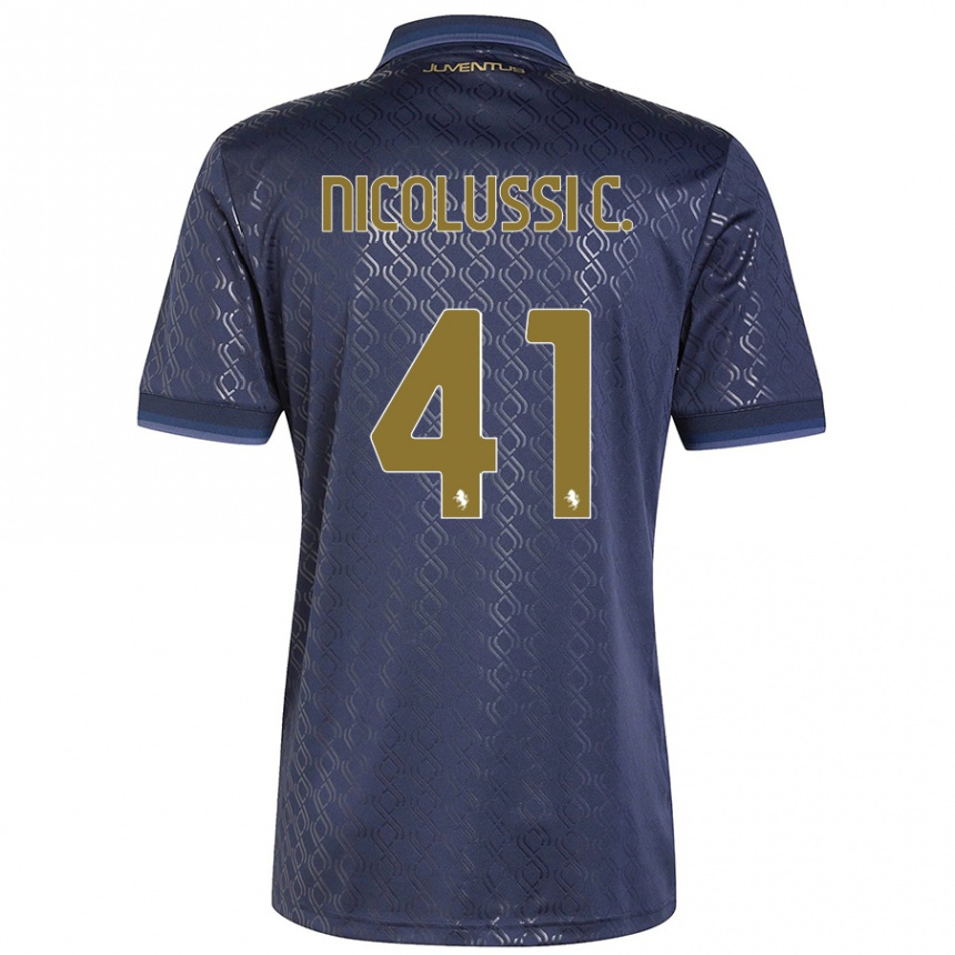 Men Football Hans Nicolussi Caviglia #41 Navy Blue Third Jersey 2024/25 T-Shirt Uk