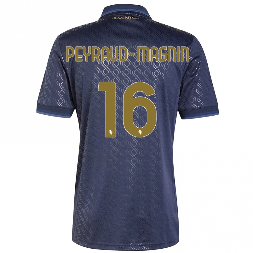 Men Football Pauline Peyraud-Magnin #16 Navy Blue Third Jersey 2024/25 T-Shirt Uk