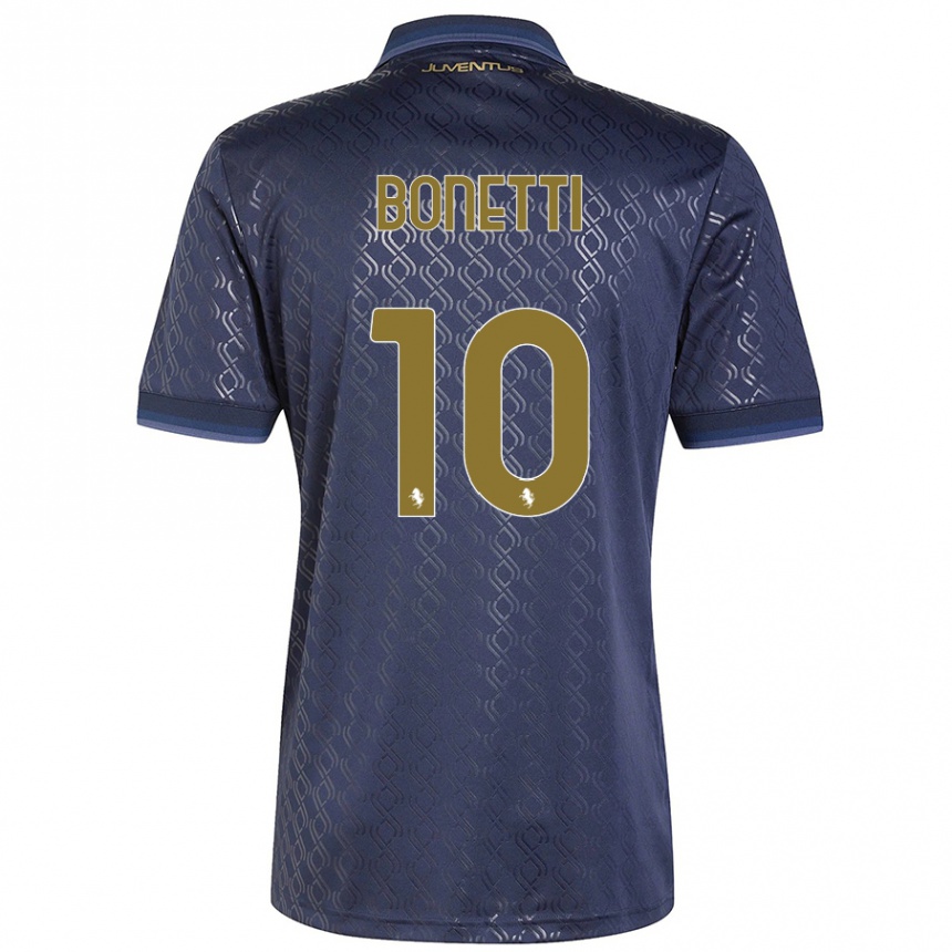 Men Football Andrea Bonetti #10 Navy Blue Third Jersey 2024/25 T-Shirt Uk