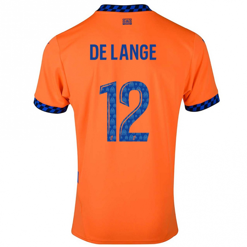 Men Football Jeffrey De Lange #12 Orange Dark Blue Third Jersey 2024/25 T-Shirt Uk