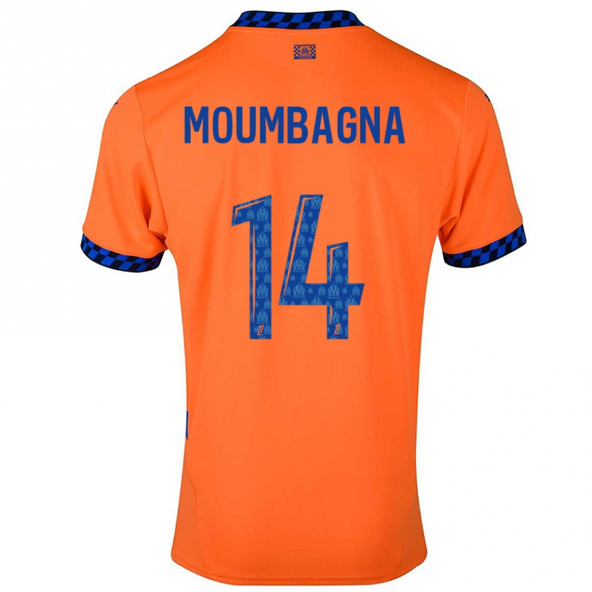 Men Football Faris Moumbagna #14 Orange Dark Blue Third Jersey 2024/25 T-Shirt Uk