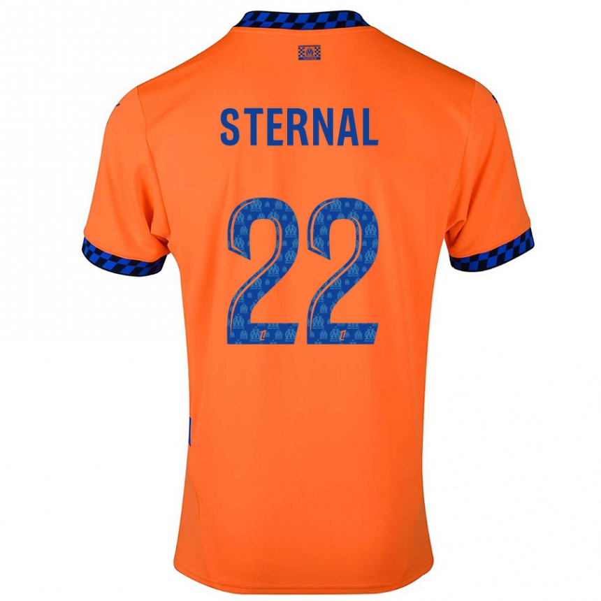 Men Football Enzo Sternal #22 Orange Dark Blue Third Jersey 2024/25 T-Shirt Uk