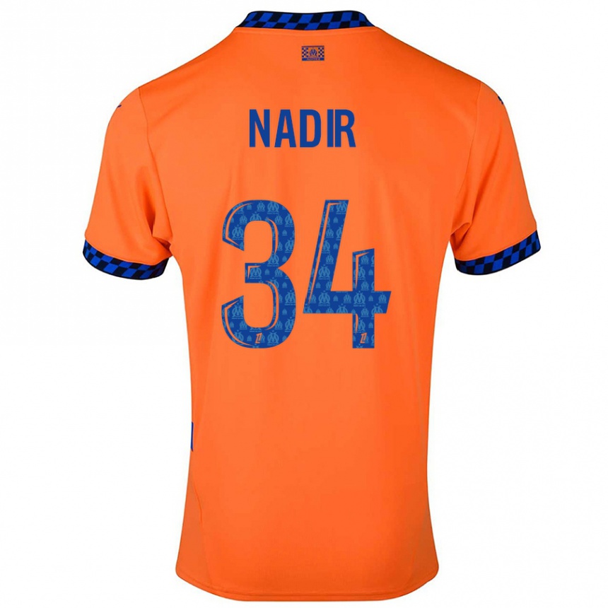 Men Football Bilal Nadir #34 Orange Dark Blue Third Jersey 2024/25 T-Shirt Uk