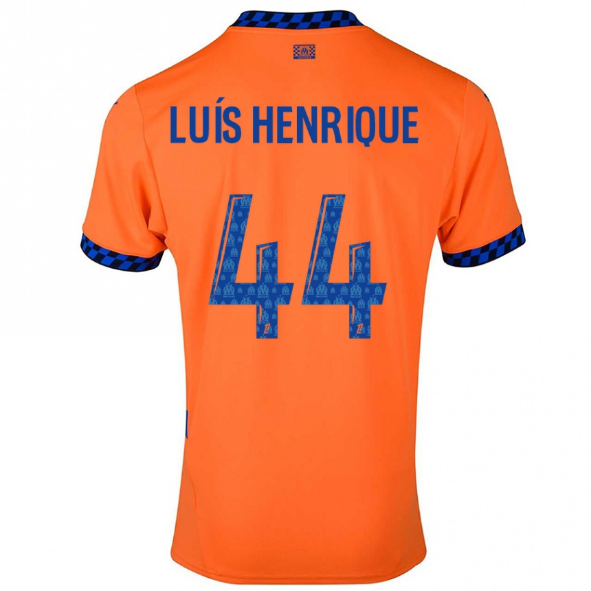 Men Football Luis Henrique #44 Orange Dark Blue Third Jersey 2024/25 T-Shirt Uk