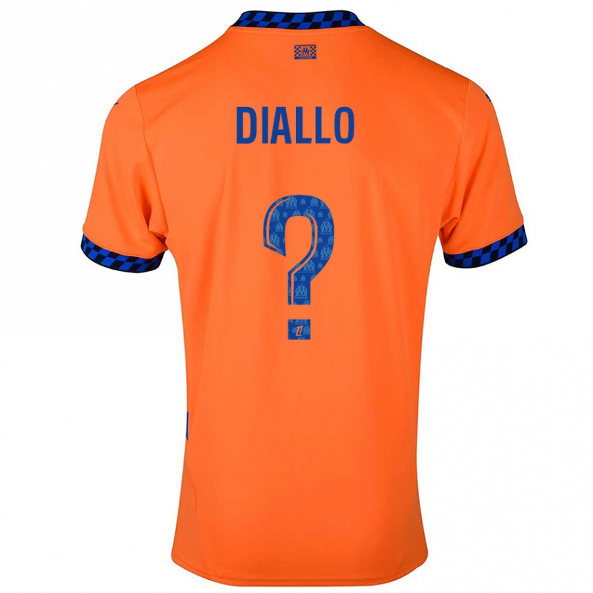 Men Football Mouhamed Diallo #0 Orange Dark Blue Third Jersey 2024/25 T-Shirt Uk