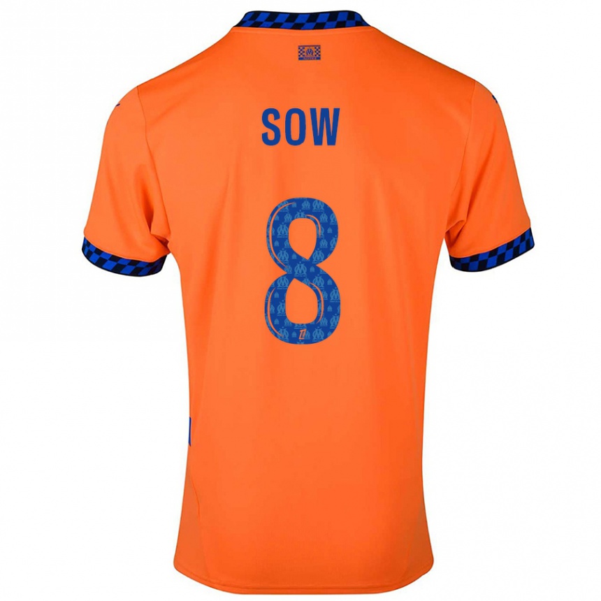 Men Football Mbayang Sow #8 Orange Dark Blue Third Jersey 2024/25 T-Shirt Uk