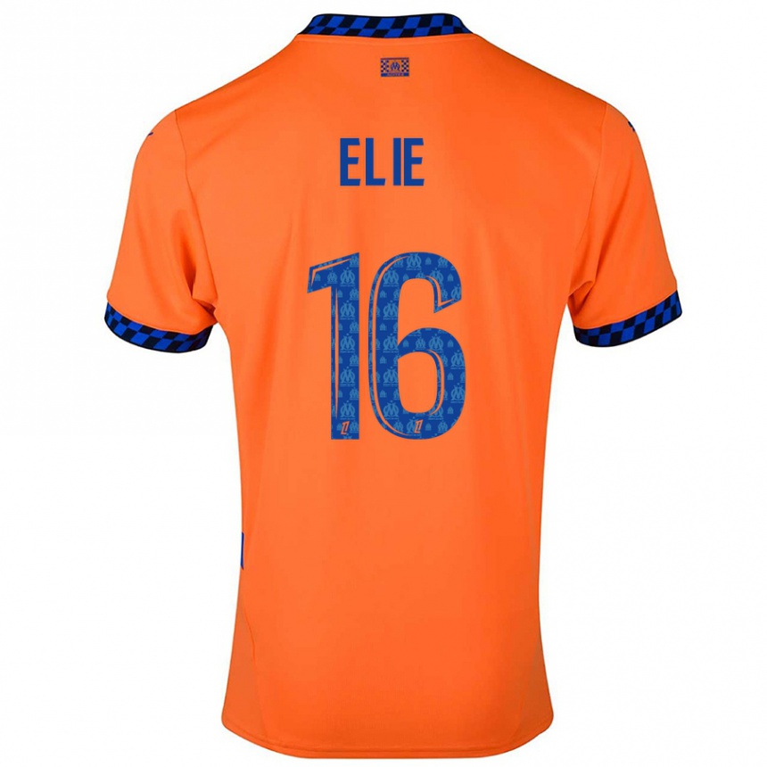 Men Football Anaïs Elie #16 Orange Dark Blue Third Jersey 2024/25 T-Shirt Uk