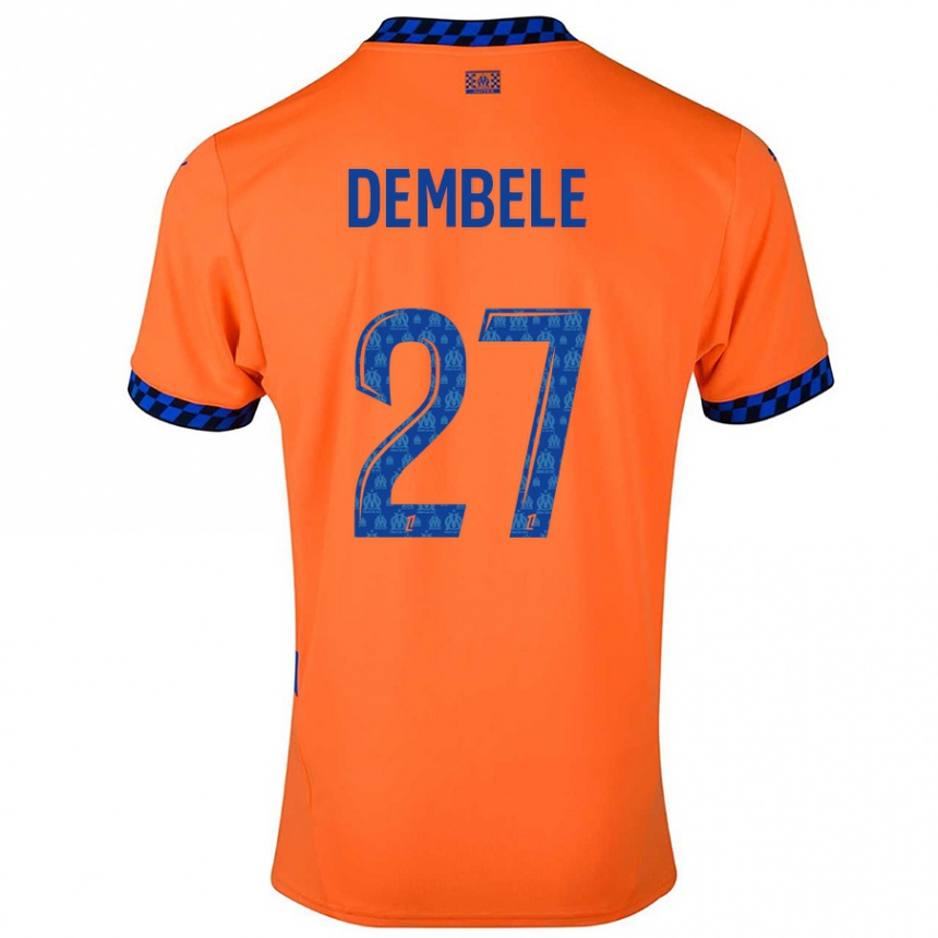 Men Football Coumba Dembélé #27 Orange Dark Blue Third Jersey 2024/25 T-Shirt Uk