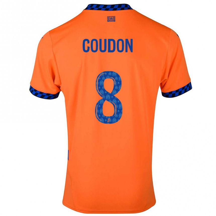 Men Football Marine Coudon #8 Orange Dark Blue Third Jersey 2024/25 T-Shirt Uk