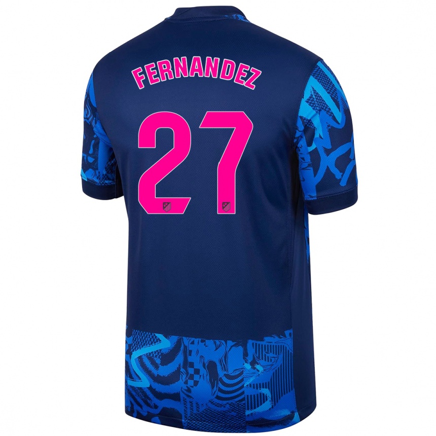 Men Football Alexia Fernández #27 Royal Blue Third Jersey 2024/25 T-Shirt Uk