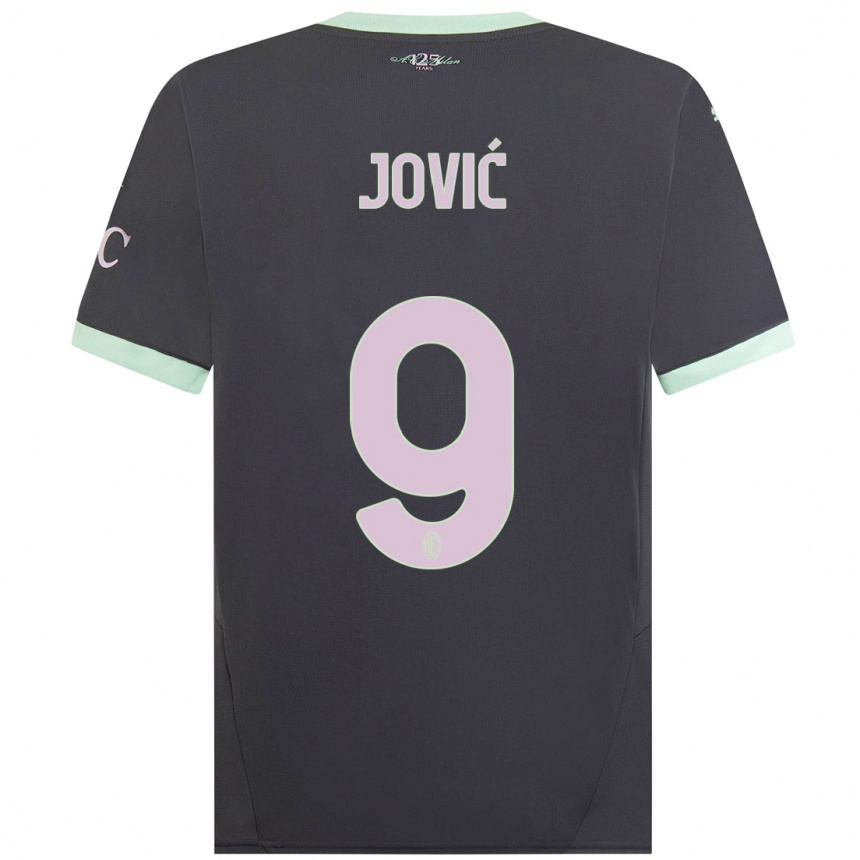 Men Football Luka Jovic #9 Grey Third Jersey 2024/25 T-Shirt Uk