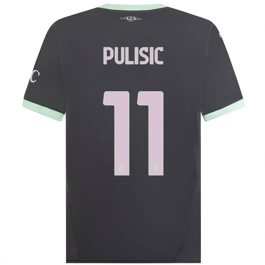 Men Football Christian Pulisic #11 Grey Third Jersey 2024/25 T-Shirt Uk