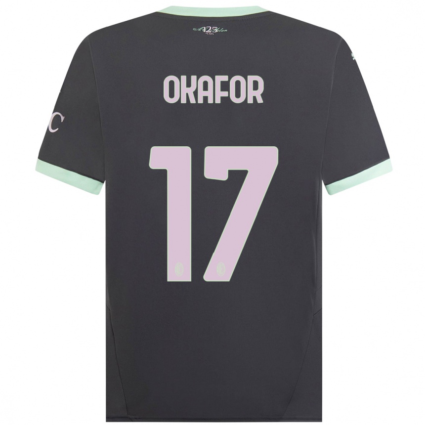 Men Football Noah Okafor #17 Grey Third Jersey 2024/25 T-Shirt Uk