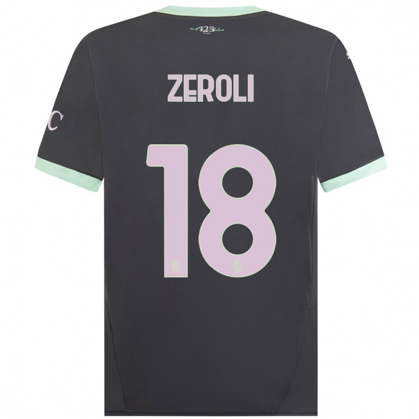 Men Football Kevin Zeroli #18 Grey Third Jersey 2024/25 T-Shirt Uk