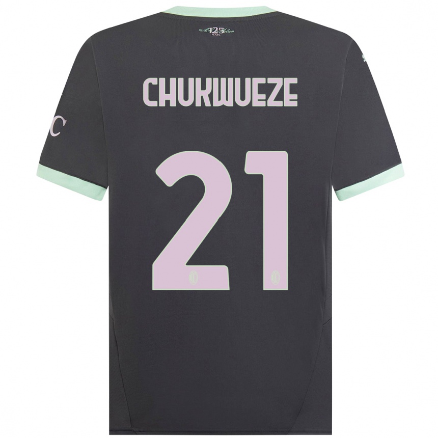 Men Football Samuel Chukwueze #21 Grey Third Jersey 2024/25 T-Shirt Uk