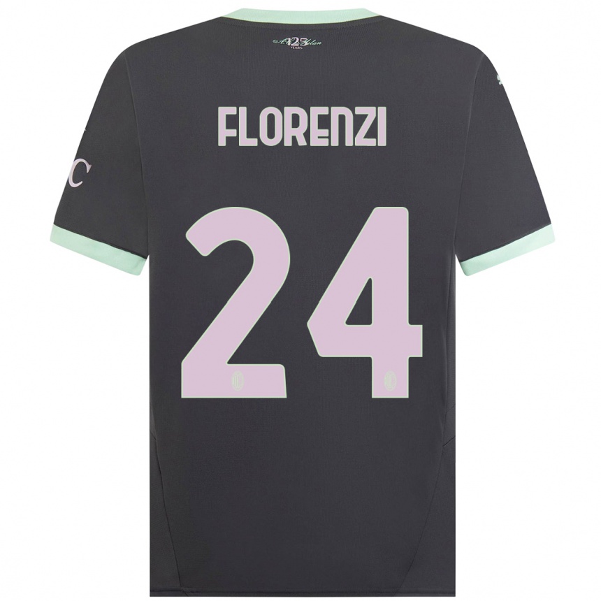 Men Football Alessandro Florenzi #24 Grey Third Jersey 2024/25 T-Shirt Uk