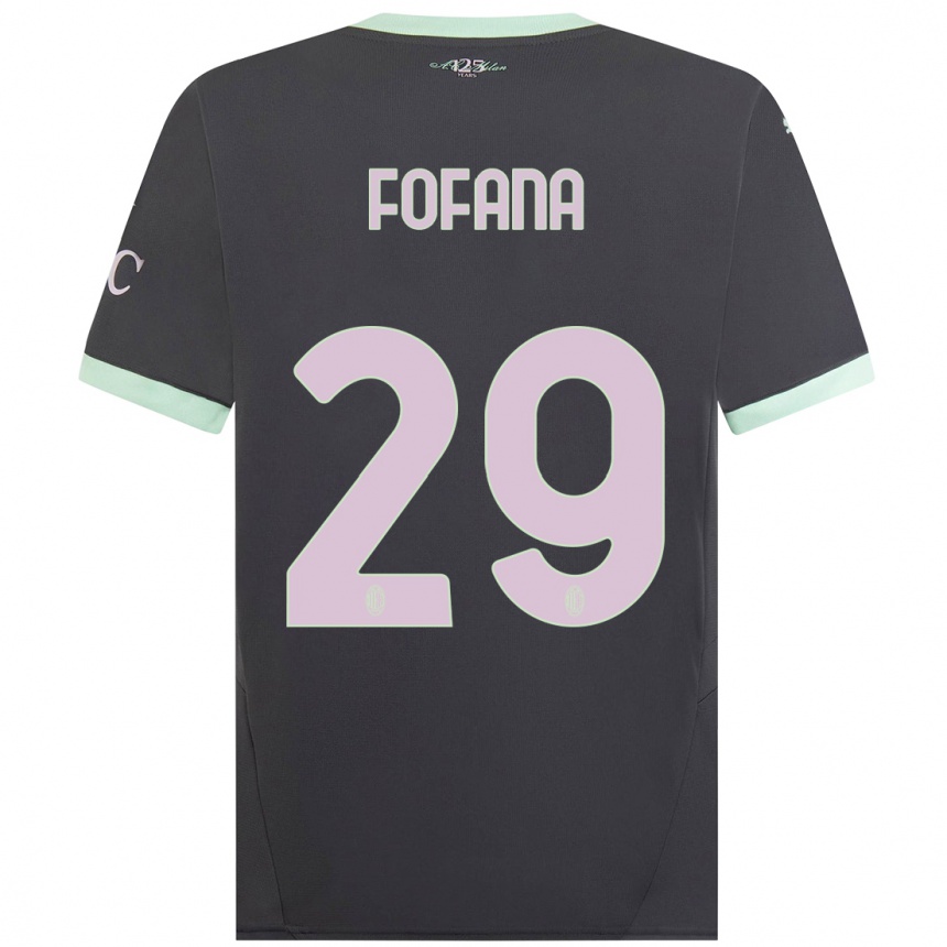 Men Football Youssouf Fofana #29 Grey Third Jersey 2024/25 T-Shirt Uk