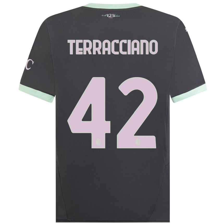 Men Football Filippo Terracciano #42 Grey Third Jersey 2024/25 T-Shirt Uk