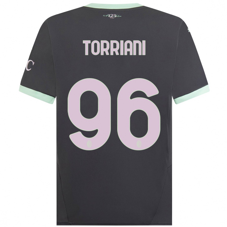 Men Football Lorenzo Torriani #96 Grey Third Jersey 2024/25 T-Shirt Uk