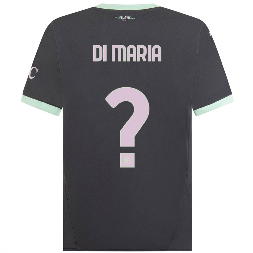 Men Football Alessandro Di Maria #0 Grey Third Jersey 2024/25 T-Shirt Uk