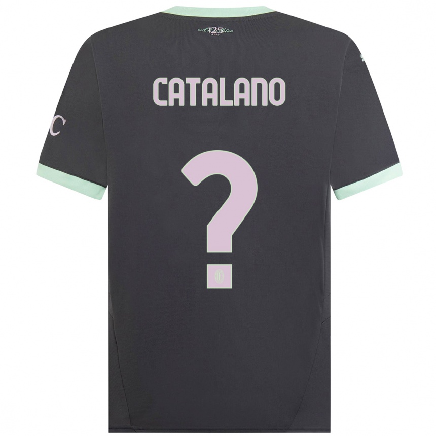 Men Football Alessio Catalano #0 Grey Third Jersey 2024/25 T-Shirt Uk