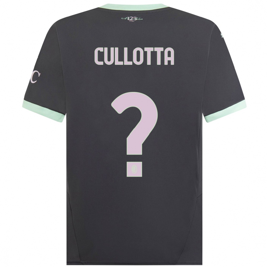 Men Football Andrea Cullotta #0 Grey Third Jersey 2024/25 T-Shirt Uk