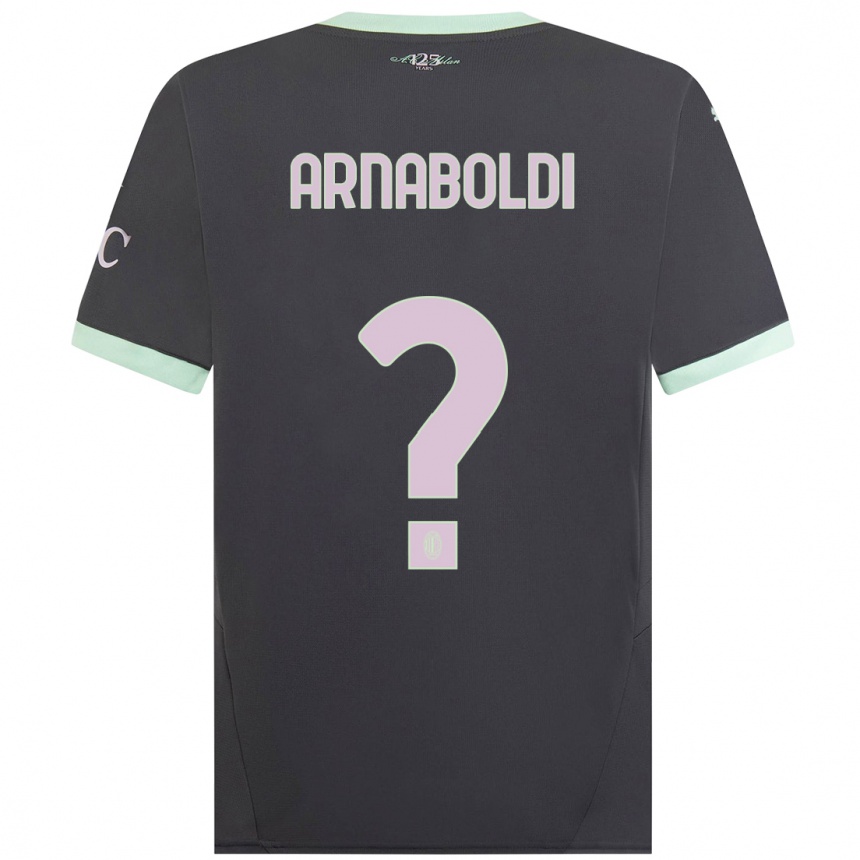 Men Football Pietro Arnaboldi #0 Grey Third Jersey 2024/25 T-Shirt Uk